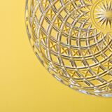 Vintage Pressed Glass Platter: Mid-Century Serving Large Plate, Italy 1970s