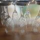Crystal flutes with a silver rimmed foot