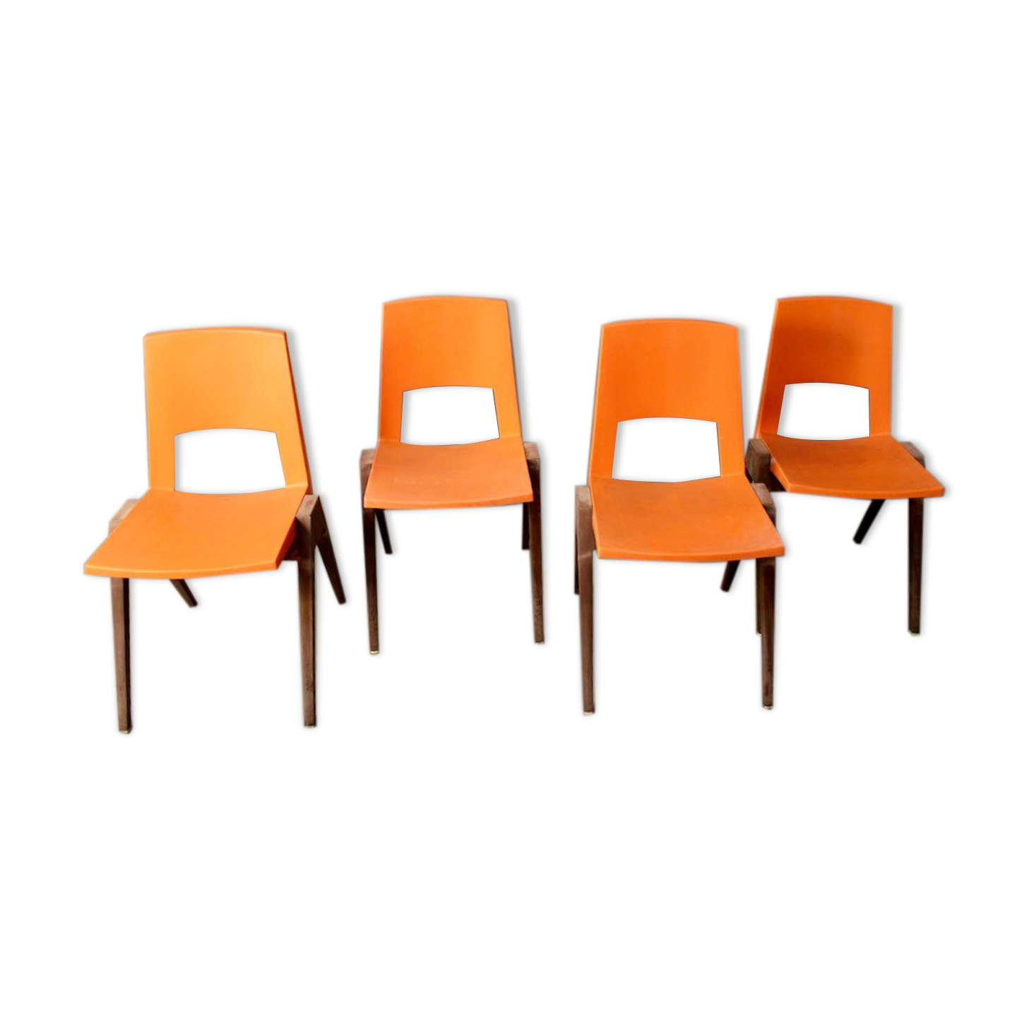 Suite of 4 vintage stamp chairs