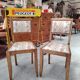 Pair of vintage solid wood chairs with upholstery – 1960