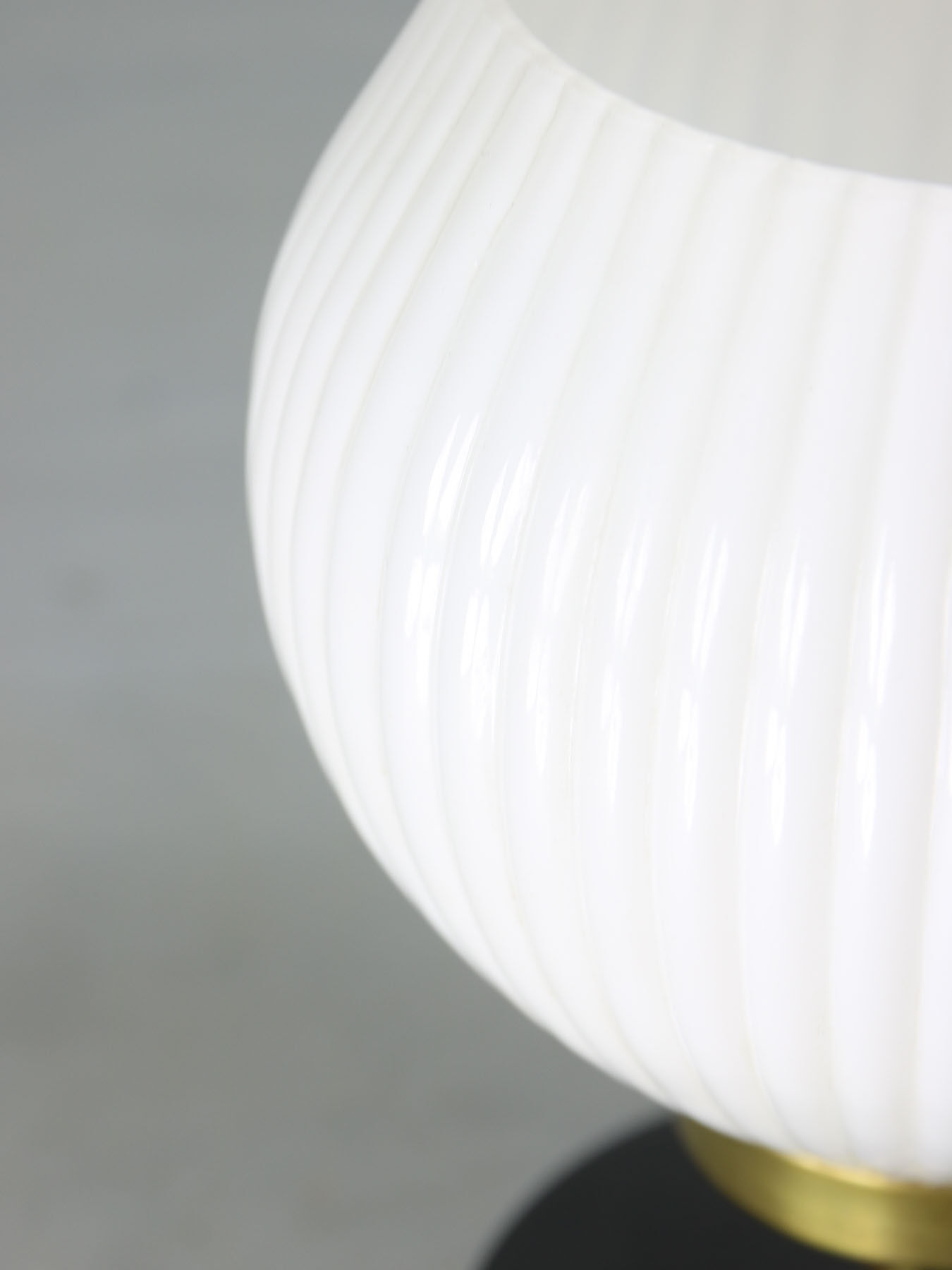 Mid-century brass & opaline table lamp
