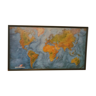 Vintage IGN map Air France of the years 80 signed Morel