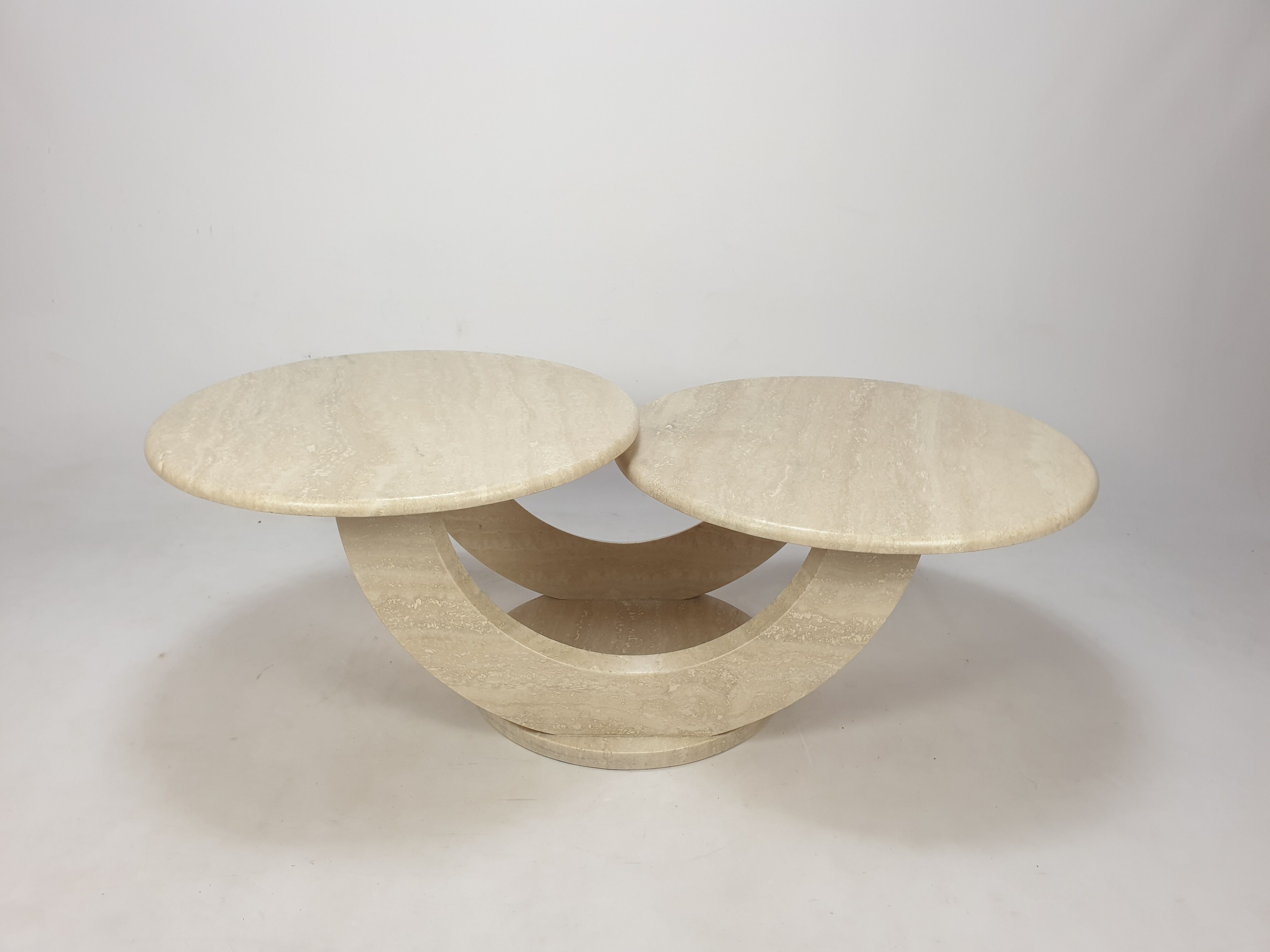 Mid-Century Italian Travertine Coffee Table, 1980s