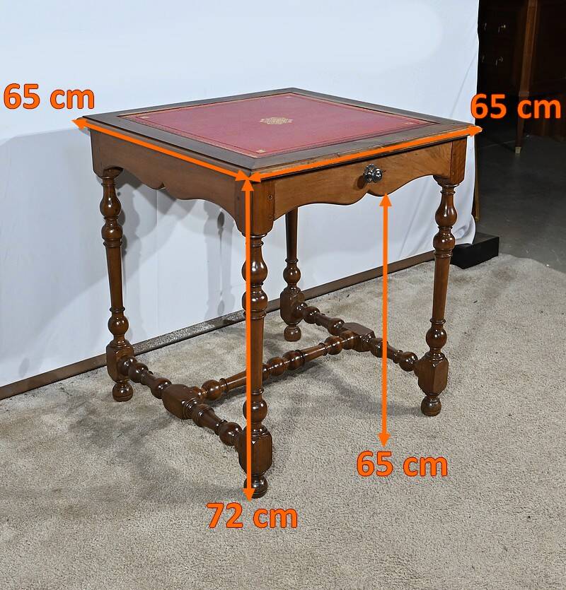 Small Solid Walnut Table, Louis XIII / Louis XIV style – Early 19th century
