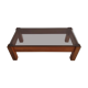 Vintage coffee table in solid elm and smoked graphit from the years 70