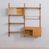 Two-bay oak wall unit by Sven Andersen, Norway 1970