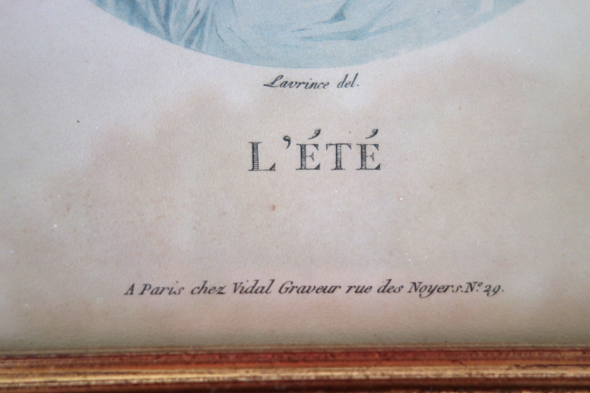 4 old lithographs of the 4 seasons