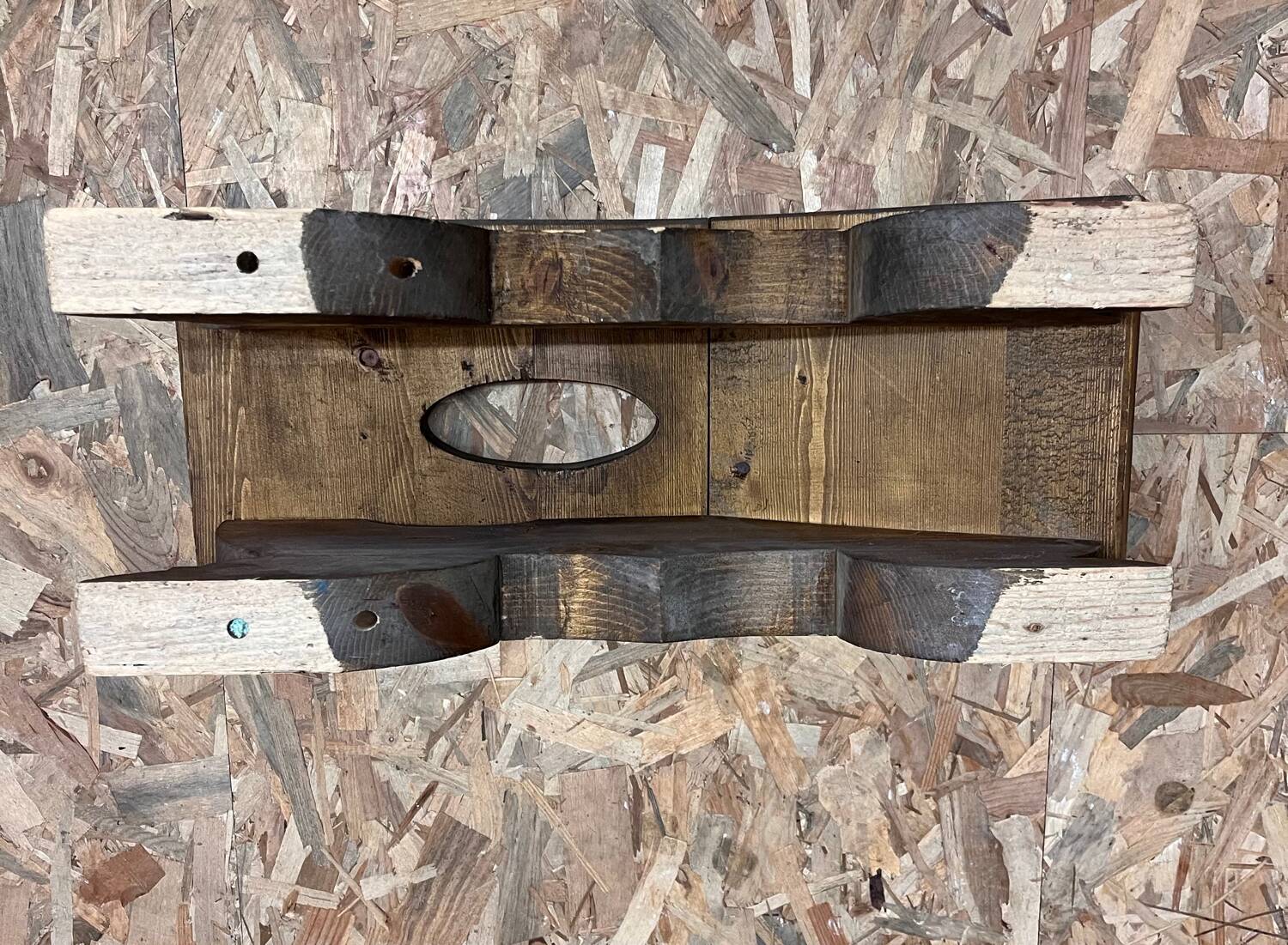 Old wooden footrest stool