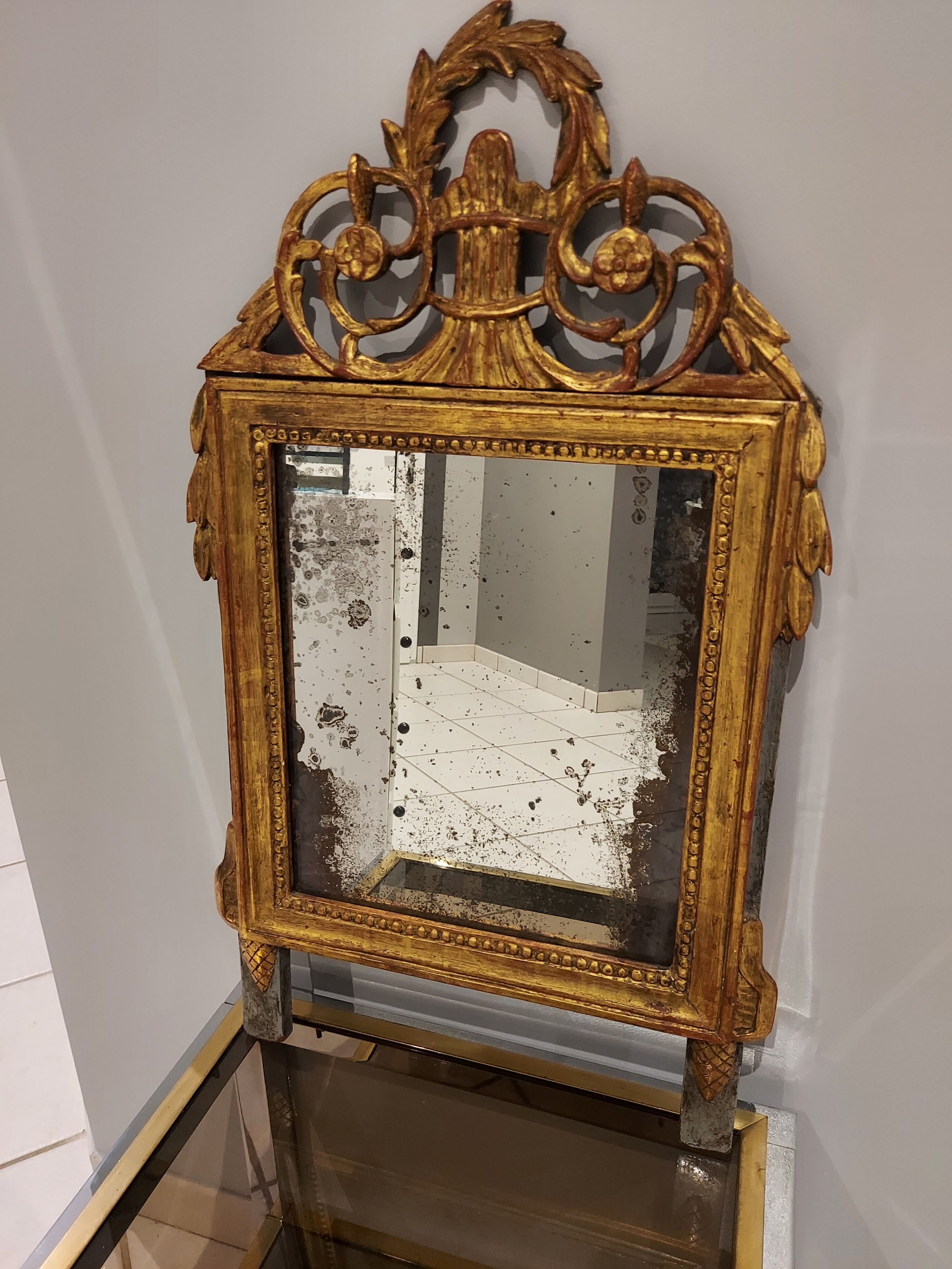 Miroir époque Louis XVI début XIXeme siècle - 77x44cm