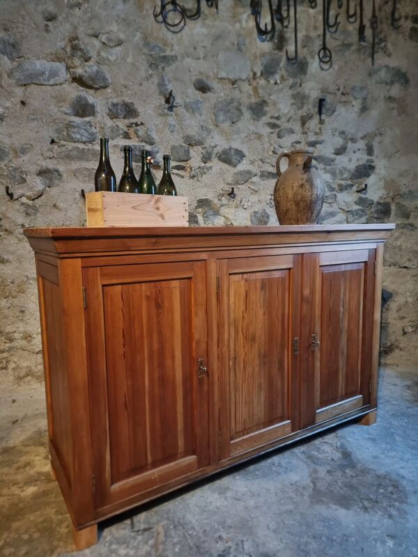 Buffet français vintage en pin / Comptoir de magasin, années 1930
