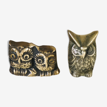 Brass owl lot