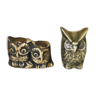 Brass owl lot