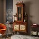 Antique Art Nouveau display cabinet in mahogany, Italy, 19th century.