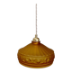 Pendant light with old art deco lampshade in yellow glass