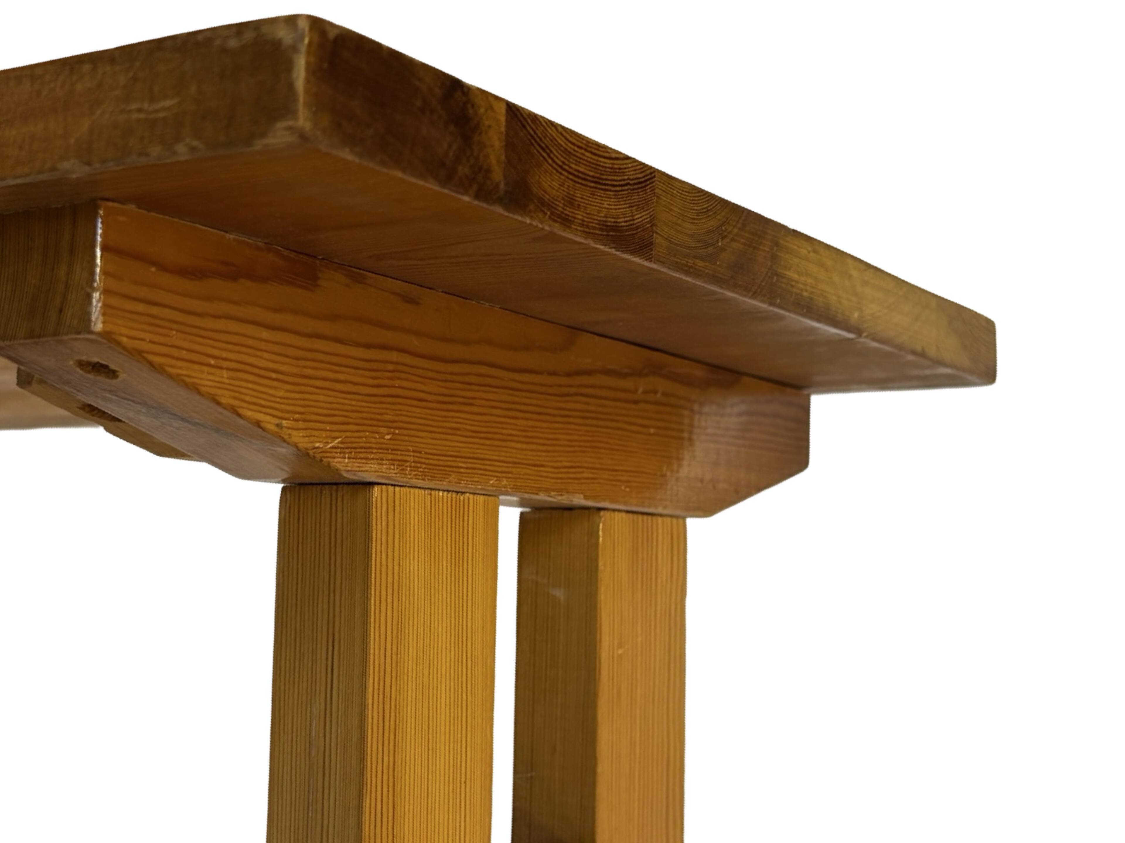 Vintage Scandinavian modern pinewood bench from the 1960's