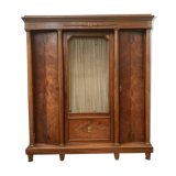 Library with detached columns of Empire style in mahogany and veneer XX century