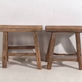 Pair of antique stools (circa 1900). Set of 2 pieces