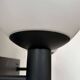 Vintage double wall lamp, opaline and black lacquered metal, Raak Netherlands 1960