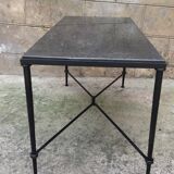 Wrought iron coffee table and marble top