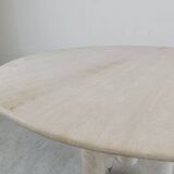 Round italian travertine dining table 1970s