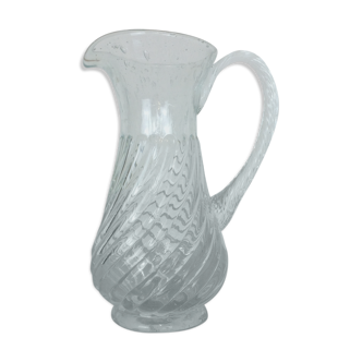 Bubbled glass pitcher
