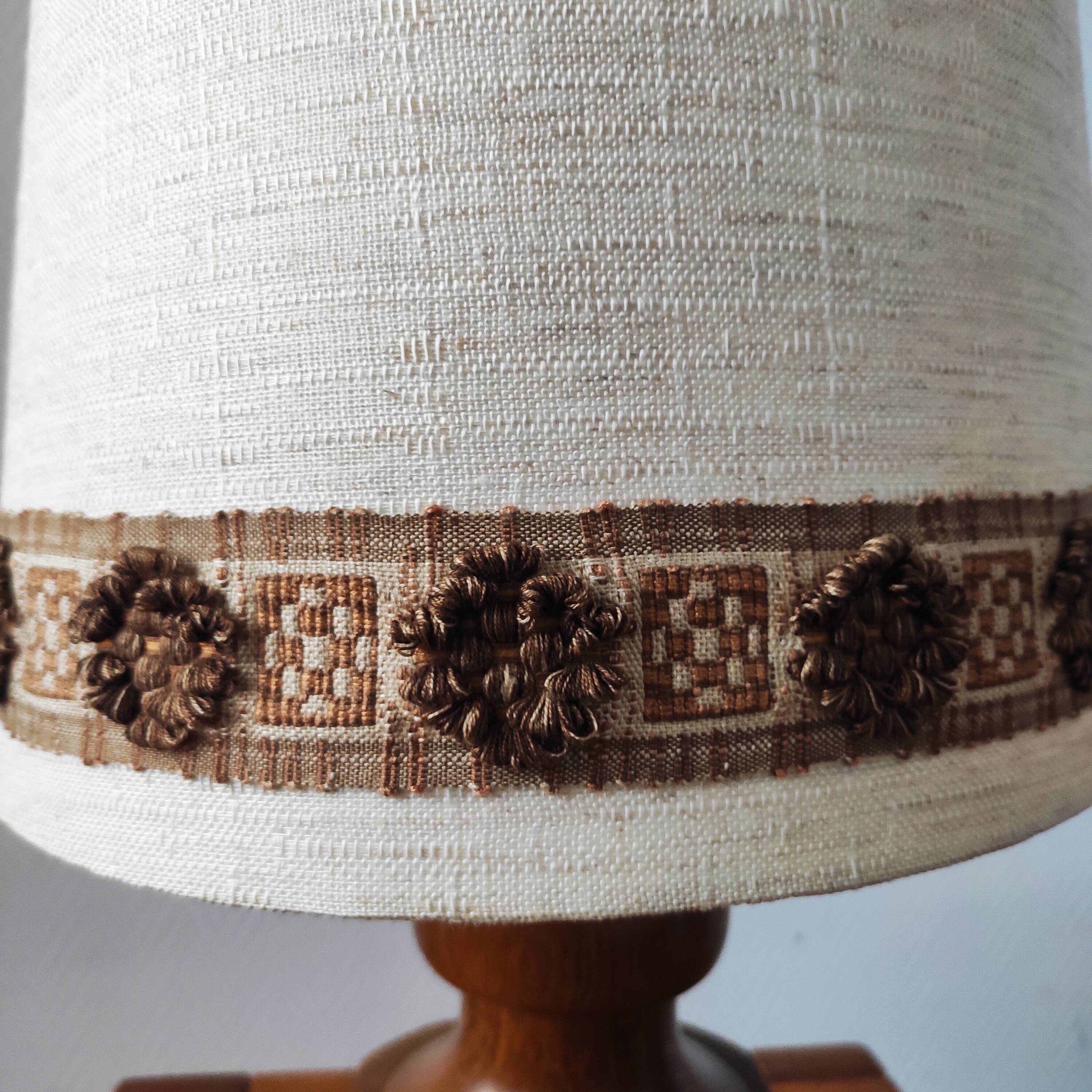 Vintage 70s oak living room lamp
