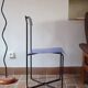 Chair Kaa by Francesco Soro, blue lacquered metal, 1980s