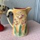Pitcher in slurry art nouveau majolica 19th
