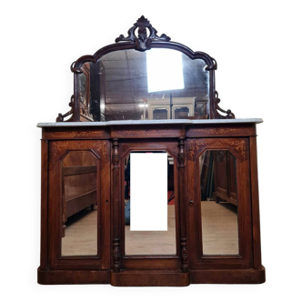 Napoleon III period sideboard in walnut and 19th century marquetry