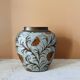 Vintage enamelled brass vase
