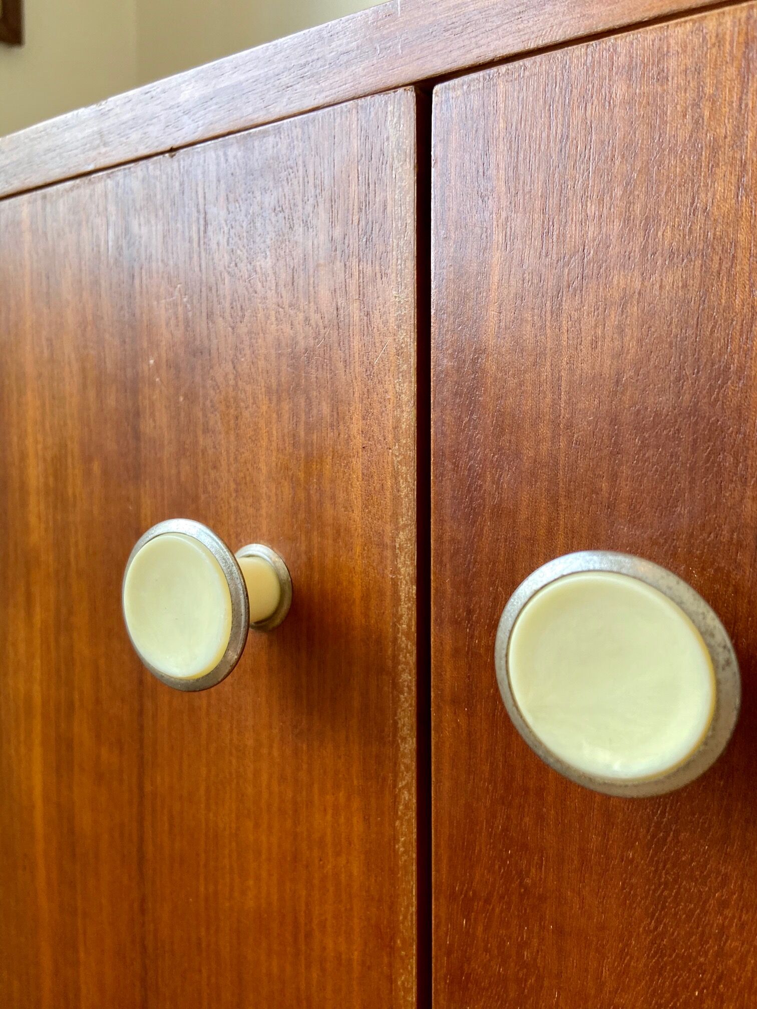 60's wooden shoe cabinet