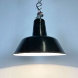 Vintage Black Industrial Ceiling Lamp, 1930s