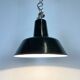 Vintage Black Industrial Ceiling Lamp, 1930s