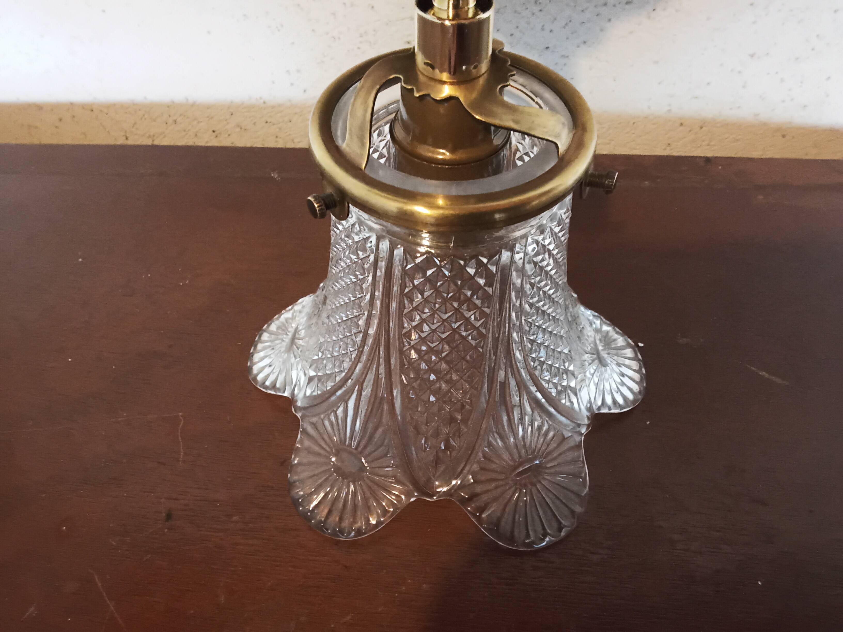 Vintage tulip wall light with molded glass