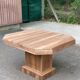 Art Deco extendable dining table renovated in solid walnut with a central leg 193.