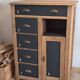 Vintage high sideboard in solid oak