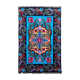 Vintage blue Moldavian rug with beautiful flowers, authentic Romanian handwoven rug 240x153cm