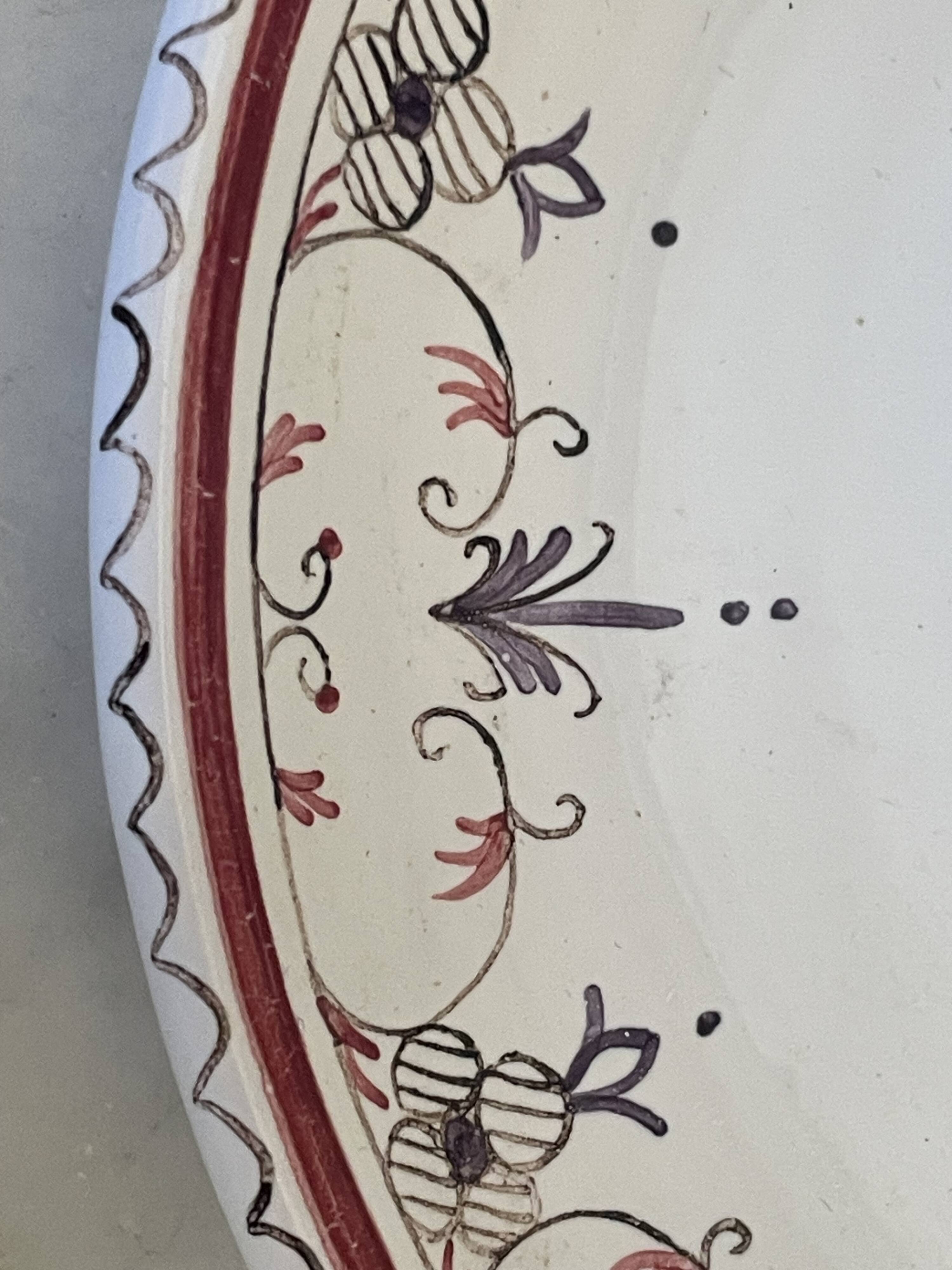 Ceramic hand candle holder with Moustiers decor