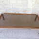 Table design bass, vintage, 70s wood and smoked glass