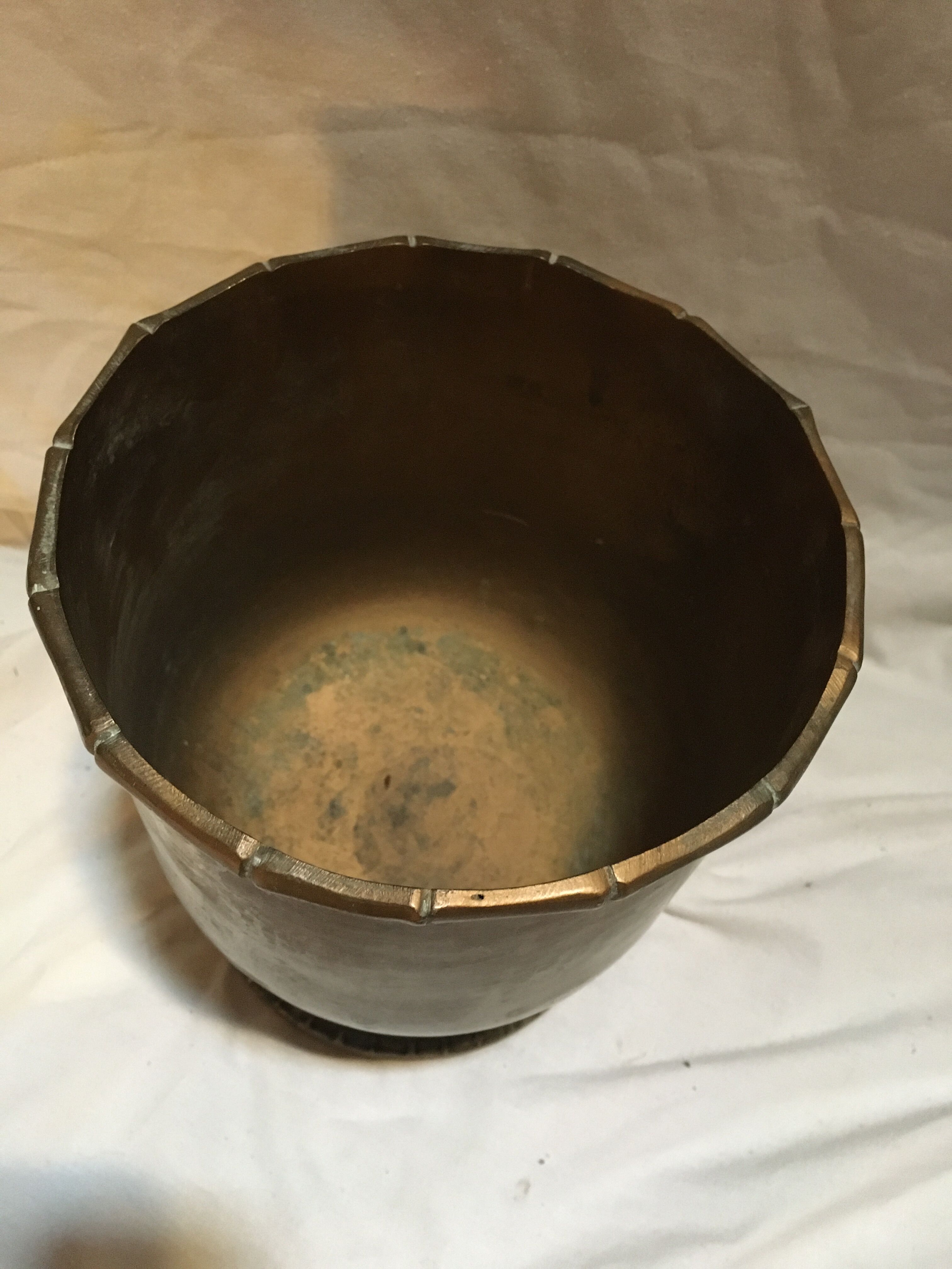 Brass pot cover