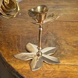 Brass flower candle holder