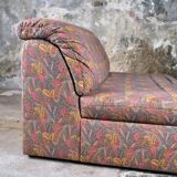 Large Beka armchair or small sofa in tapestry fabric, 70s