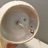 Beautiful vintage ceramic COBRA table lamp with thin milky white glass shade/dome. RAF Sweden 70-80s