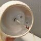 Beautiful vintage ceramic COBRA table lamp with thin milky white glass shade/dome. RAF Sweden 70-80s
