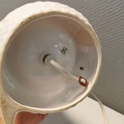 Beautiful vintage ceramic COBRA table lamp with thin milky white glass shade/dome. RAF Sweden 70-80s