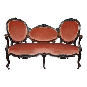 Banquette a médaillons - acajou xixeme