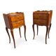 Pair of Louis XV style bedside tables in solid cherry wood.