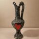 Rare paire de vases anciens barbotine de vallauris style fat lava terre de lave. tons vert turquoise