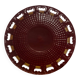 Burgundy and gold openwork plate in ceramic from Saint-Clement, 1950s.