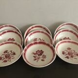 Antique tableware, hollow plates, pink pattern